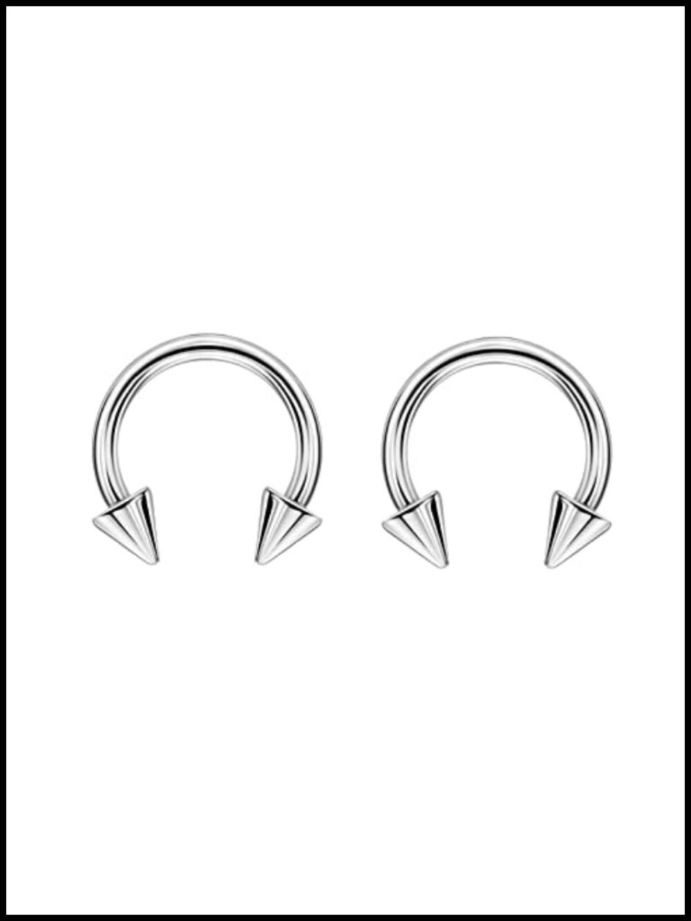 16G Titanium Septum Ring Hoop Spike Horseshoe Piercing Jewelry